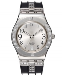 You'll strike a fancy to this versatile Swatch watch, glistening with Swarovski shine, from the Fancy Me collection. You'll strike a fancy to this versatile Swatch watch, glistening with Swarovski shine, from the Fancy Me collection.