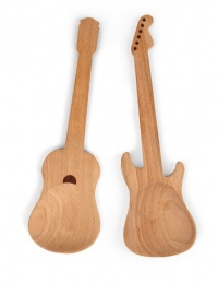 Kikkerland Rockin Wooden Spoons, Set of 2 Kikkerland Rockin Wooden Spoons, Set of 2
