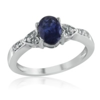 Sterling Silver Sapphire and Diamond Ring ( 1cttw Sizes 5-10) Sterling Silver Sapphire and Diamond Ring ( 1cttw Sizes 5-10)