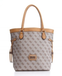 The scandal would be to leave it home! With GUESS's signature quatrefois G monogram print, side drawstrings and a tall, elegant size that's the right size for shopping, this chic carryall will be your go-to bag. The scandal would be to leave it home! With GUESS's signature quatrefois G monogram print, side drawstrings and a tall, elegant size that's the right size for shopping, this chic carryall will be your go-to bag.