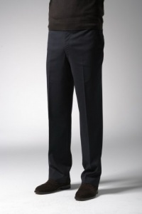 Knightsbridge Comfort Wool Men's Dress Pants, Expandable Waist - Flat Front Knightsbridge Comfort Wool Men's Dress Pants, Expandable Waist - Flat Front