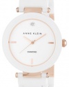 Anne Klein Women's AK/1018RGWT  Diamond Dial Rose Gold-Tone White Ceramic Bracelet Watch
