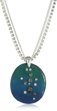 Kenneth Cole New York Modern Ombre Blue Green Ombre Resin Oval Pendant Necklace Kenneth Cole New York Modern Ombre Blue Green Ombre Resin Oval Pendant Necklace