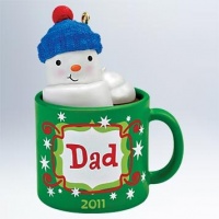QXG4019 Dad Snowman Mug 2011 Hallmark Keepsake Ornament QXG4019 Dad Snowman Mug 2011 Hallmark Keepsake Ornament