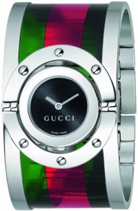Gucci Women's YA112417 Twirl Medium Green Red Green Acetate Bangle Watch Gucci Women's YA112417 Twirl Medium Green Red Green Acetate Bangle Watch