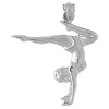 CleverSilver Sterling Silver Pendant w/ Skating Gymnastics