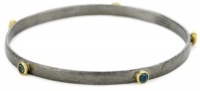 GURHAN Skittle Dark Silver with High Karat Gold Blue Topaz Bracelet GURHAN Skittle Dark Silver with High Karat Gold Blue Topaz Bracelet