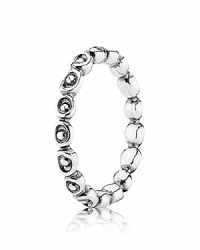 Chic and stackable, this slender silver ring from PANDORA boasts a beaded silhouette with organic texture. Chic and stackable, this slender silver ring from PANDORA boasts a beaded silhouette with organic texture.