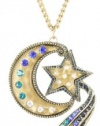 Betsey Johnson Heaven's to Betsey Moon and Star Long Pendant Necklace