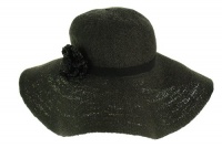 Aqua Paper Floppy Hat Black Aqua Paper Floppy Hat Black