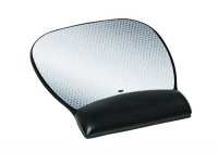 3M Large Mouse Pad with Gel Wrist Rest, Black Leatherette, Antimicrobial Product Protection (MW310LE)