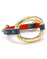 Look to the seas for style inspiration with this hammered brass cuff from Giles & Brother. In primary hued leather, it perfects classic, boy-borrowed accessorizing with boat shoes and bateau stripes. Look to the seas for style inspiration with this hammered brass cuff from Giles & Brother. In primary hued leather, it perfects classic, boy-borrowed accessorizing with boat shoes and bateau stripes.