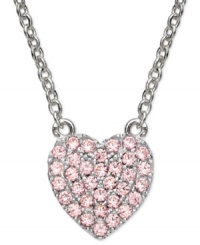 A darling necklace they'll hold close to their heart. CRISLU's children's necklace is embellished with shimmering pink cubic zirconias (1/8 ct. t.w.) and set in platinum over sterling silver. Approximate length: 13 inches + 1-1/2 inches. Approximate drop: 1/2 inch. A darling necklace they'll hold close to their heart. CRISLU's children's necklace is embellished with shimmering pink cubic zirconias (1/8 ct. t.w.) and set in platinum over sterling silver. Approximate length: 13 inches + 1-1/2 inches. Approximate drop: 1/2 inch.