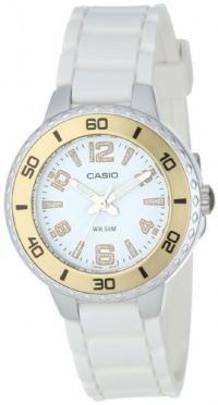 Casio Women's LTP1331-7AV Sport Gold-Tone Bezel and White Resin Strap Watch Casio Women's LTP1331-7AV Sport Gold-Tone Bezel and White Resin Strap Watch