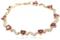 Sterling Silver Gemstone and Diamond Bracelet (0.02 cttw, H-I Color, I2-I3 Clarity), 7 Sterling Silver Gemstone and Diamond Bracelet (0.02 cttw, H-I Color, I2-I3 Clarity), 7
