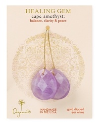 Dogeared's signature teardrop earrings are dressed up for the season in amethyst gemstones. Bring on summer-perfect style with this lush, colorful pair. Dogeared's signature teardrop earrings are dressed up for the season in amethyst gemstones. Bring on summer-perfect style with this lush, colorful pair.