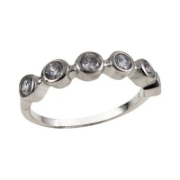 Sterling Silver White CZ Bezel Set Ring (6) Sterling Silver White CZ Bezel Set Ring (6)