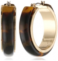 Anne Klein Tanyard Gold-Tone Tortoise Colored Oval Clip Hoop Earrings Anne Klein Tanyard Gold-Tone Tortoise Colored Oval Clip Hoop Earrings