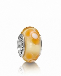 A repeating flower pattern in colorful murano glass adds energy and vibrance to your charm collection. Logo-engraved sterling silver trim displays the PANDORA signature. A repeating flower pattern in colorful murano glass adds energy and vibrance to your charm collection. Logo-engraved sterling silver trim displays the PANDORA signature.