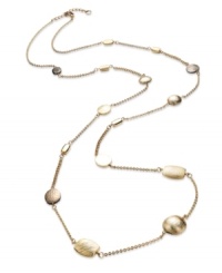 Layer on some lovely length with this golden necklace from Alfani. Displays hematite and gold tone beads for a shaky feel. Crafted in gold tone mixed metal. Approximate length: 51 inches. Layer on some lovely length with this golden necklace from Alfani. Displays hematite and gold tone beads for a shaky feel. Crafted in gold tone mixed metal. Approximate length: 51 inches.