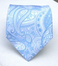 100% Silk Woven Ice Blue Paisley Tie 100% Silk Woven Ice Blue Paisley Tie