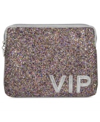 Give your gadget the VIP treatment with this glam iPad sleeve from Nine West. Glimmery sequin dress the outside, while plenty of interior padding keeps your technology protected and in place. Give your gadget the VIP treatment with this glam iPad sleeve from Nine West. Glimmery sequin dress the outside, while plenty of interior padding keeps your technology protected and in place.