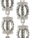 Judith Jack Tassels Sterling Silver Marcasite Crystal Triple Barrel Drop Earrings