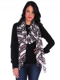 Theodora & Callum Womens Multi Ixtapa Fall Allover Fringe Scarf - White - One Size Theodora & Callum Womens Multi Ixtapa Fall Allover Fringe Scarf - White - One Size