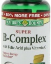 Nature's Bounty Super B-complex with Folic Acid Plus Vitamin C, 150-Count