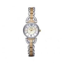 Fossil Women's ES2494 Linked Two-Tone Stainless Steel Bracelet White Analog Dial Watch Fossil Women's ES2494 Linked Two-Tone Stainless Steel Bracelet White Analog Dial Watch