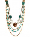 Lucky Brand Jewelry 'Into The Wild' Snake & Scarab Multi-Row Beaded Long Necklace EXQUISITE!!!