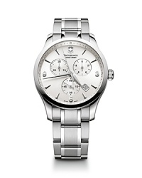 Inspired by classic military timepieces, this round stainless steel watch is a commanding choice. Features like analog quartz movement and a date feature ensure this piece is as smart as it is sleek. Inspired by classic military timepieces, this round stainless steel watch is a commanding choice. Features like analog quartz movement and a date feature ensure this piece is as smart as it is sleek.