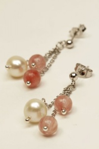 mmpearl(Michael Mikado) 7.5-8.0mm White Cultured Pearl with Crystal Chain-drop Earrings mmpearl(Michael Mikado) 7.5-8.0mm White Cultured Pearl with Crystal Chain-drop Earrings