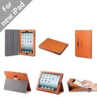 Acase iPad 3 Case - The New iPad 3rd Generation Premium Micro Fiber Leather Case and Flip Stand with Stylus Holder - 100% Support Sleep & Awake (ORANGE) Acase iPad 3 Case - The New iPad 3rd Generation Premium Micro Fiber Leather Case and Flip Stand with Stylus Holder - 100% Support Sleep & Awake (ORANGE)