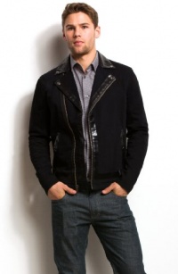 Armani Exchange Coated Trim Moto Jacket Armani Exchange Coated Trim Moto Jacket
