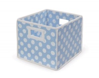 Badger Basket Folding Nursery Basket/Storage Cube, Blue Dot Badger Basket Folding Nursery Basket/Storage Cube, Blue Dot