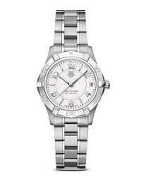 The Aquaracer concept is founded on providing the accuracy that all water sports demand. It is based on the design and features of the timeless TAG Heuer 2000 series launched in 1982. With white mother-of-pearl dial and polished steel bezel. Features a date window. The Aquaracer concept is founded on providing the accuracy that all water sports demand. It is based on the design and features of the timeless TAG Heuer 2000 series launched in 1982. With white mother-of-pearl dial and polished steel bezel. Features a date window.