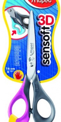 Maped Sensoft 3D Left-Handed Scissors with Flexible Handles, Stainless Steel Blades, 6.33 Inches, Color May Vary (696510) Maped Sensoft 3D Left-Handed Scissors with Flexible Handles, Stainless Steel Blades, 6.33 Inches, Color May Vary (696510)