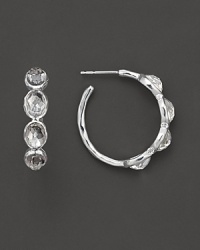From the Silver collection, four-clear quartz cameo stones on sterling silver hoops. Designed by Ippolita. From the Silver collection, four-clear quartz cameo stones on sterling silver hoops. Designed by Ippolita.