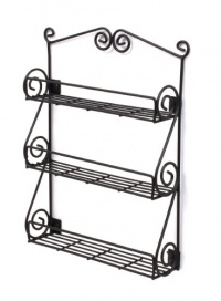 Spectrum Wall-Mountable Black Scroll Spice Rack Spectrum Wall-Mountable Black Scroll Spice Rack