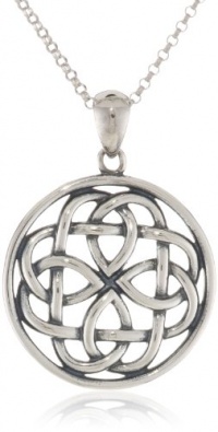 Sterling Silver Celtic Knot Round Pendant Necklace, 18 Sterling Silver Celtic Knot Round Pendant Necklace, 18