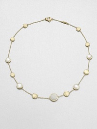 From the Jaipur Resort Collection. Delicate discs of hand-engraved, brushstroke-textured 18k gold alternate with buttons of creamy mother-of-pearl along a delicate gold chain.Mother-of-pearl18k yellow goldLength, about 16Lobster claspMade in Italy From the Jaipur Resort Collection. Delicate discs of hand-engraved, brushstroke-textured 18k gold alternate with buttons of creamy mother-of-pearl along a delicate gold chain.Mother-of-pearl18k yellow goldLength, about 16Lobster claspMade in Italy