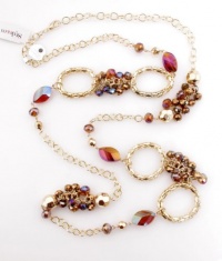 Style & Co 46 Long Gold Tone Chain Multi Faceted Glass & Beads Necklace Style & Co 46 Long Gold Tone Chain Multi Faceted Glass & Beads Necklace