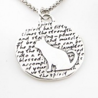 Kevin N Anna Studio California Sterling Silver LARGE Pendant Necklace with Round Etched KITTY CAT Pendant Celebrates SPIRIT Kevin N Anna Studio California Sterling Silver LARGE Pendant Necklace with Round Etched KITTY CAT Pendant Celebrates SPIRIT