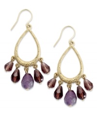 Go for glamour with Lauren by Ralph Lauren's Bedford Weekend teardrop earrings. Crafted from gold-tone mixed metal, the earrings dazzle with semi-precious glass accents. Approximate drop: 1-1/2 inches. Approximate diameter: 3/4 inch. Go for glamour with Lauren by Ralph Lauren's Bedford Weekend teardrop earrings. Crafted from gold-tone mixed metal, the earrings dazzle with semi-precious glass accents. Approximate drop: 1-1/2 inches. Approximate diameter: 3/4 inch.
