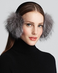Hit the slopes in chic fox fur earmuffs with velvet trim from Surrell. Hit the slopes in chic fox fur earmuffs with velvet trim from Surrell.