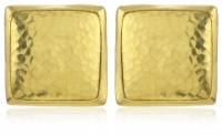 GURHAN Amulet Square High Karat Gold Button Clip-Post Earrings