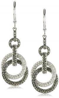 Judith Jack Sterling Silver Marcasite and Crystal Pave Knot Drop Earrings Judith Jack Sterling Silver Marcasite and Crystal Pave Knot Drop Earrings