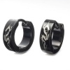 Stunning Black Stainless Steel Dragon Hoop Earrings For Men