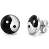 Stainless Steel Earth & Heaven Mens Stud Earrings